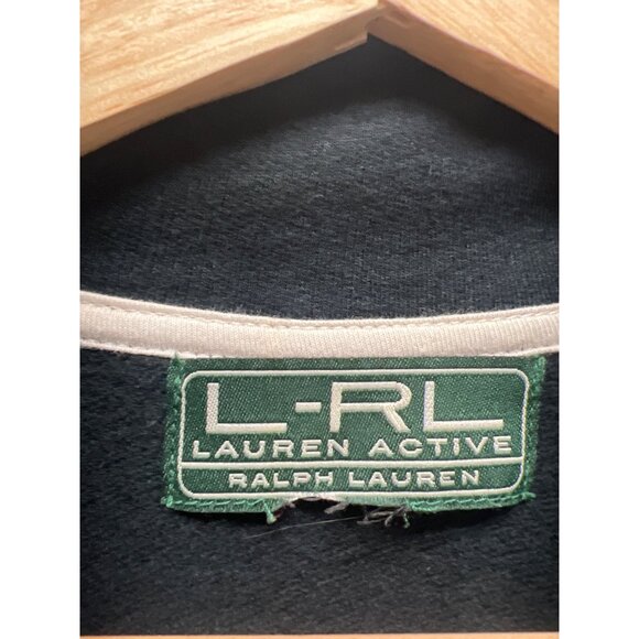 Lauren Ralph Lauren Active Black Full Zip Embroidered Sleeve Track Jacket - Picture 5 of 7